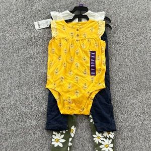 4 Piece Set, 2 Onsies and 2 Pairs of Pants - 24 Mo